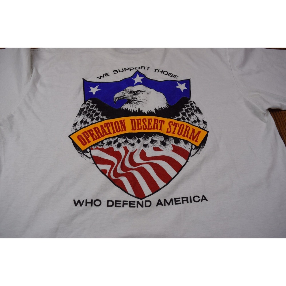 Vintage 90s Desert Storm POW MIA Men's Single Stitch T Shirt Size XL - Picture 2 of 6